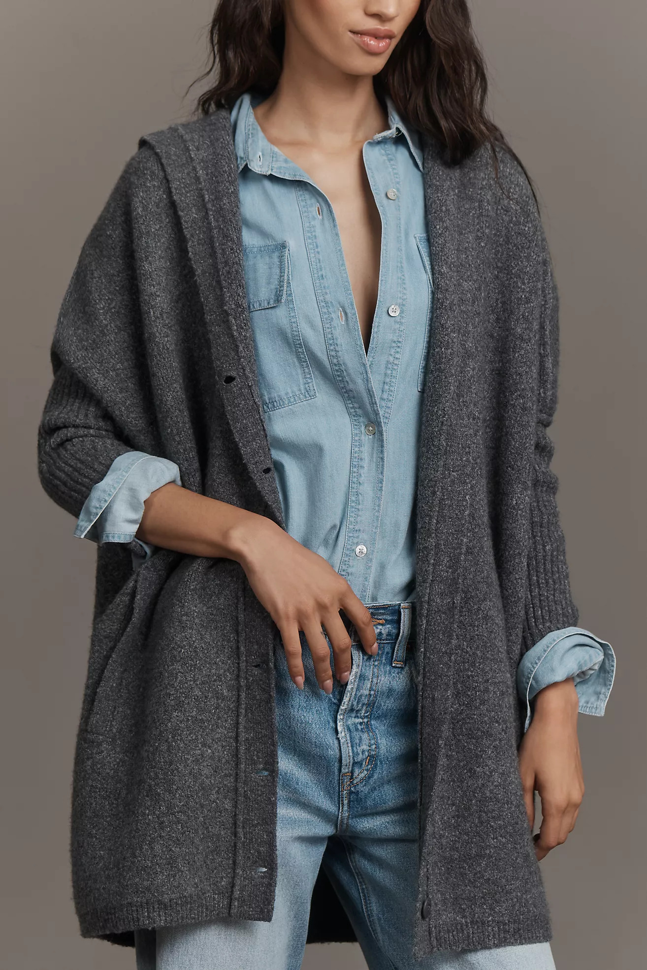Pilcro Oversized Hooded Cocoon Cardigan Sweater | Anthropologie (US)