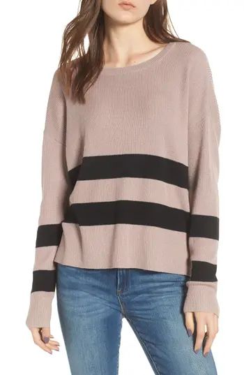 Women's Bp. Varsity Stripe Sweater, Size XX-Small - Grey | Nordstrom
