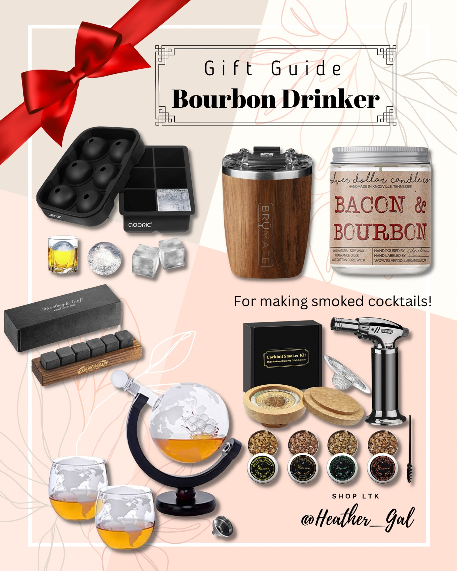 LTK holiday gift guide, bourbon drinker, whiskey drinker gift, gifts for him, gift ideas for him, gift ideas for husband, gift ideas for dad, gift ideas for grandfather, gift ideas for father in law, gift ideas for boyfriend, gift ideas for brother, gifts for men, bourbon decanter, whiskey decanter, scotch decanter, globe decanter, smoker for making drinks, beverage smoker, insulated rocks glass, man candle, whiskey ice cubes, bourbon ice cubes, whiskey stones 

#LTKmens #LTKunder50 #LTKHoliday