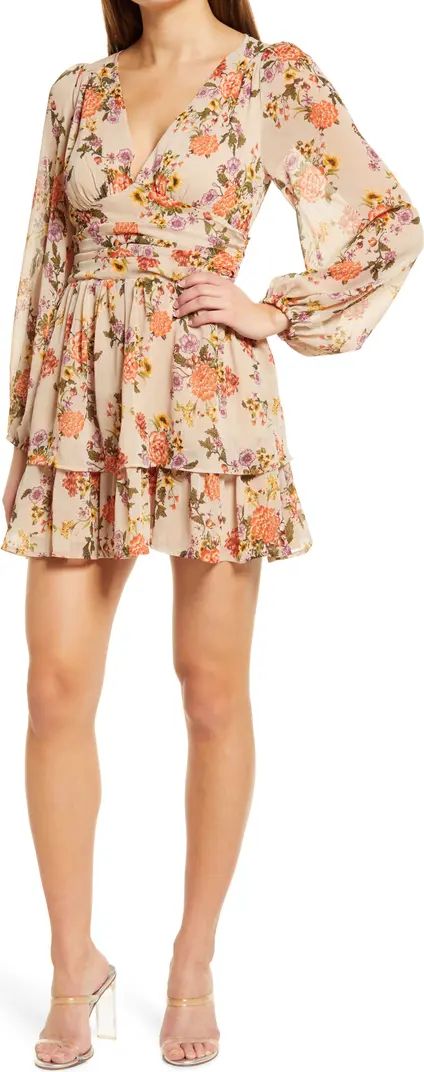Sweet Type of Love Floral Long Sleeve Minidress | Nordstrom