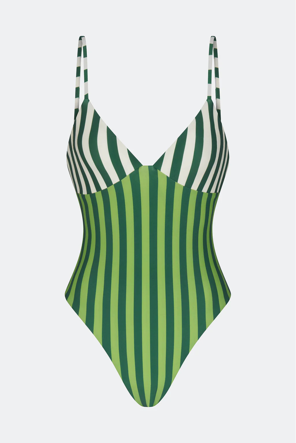 Behati One Piece In Green Stripe Combo | Simon Miller
