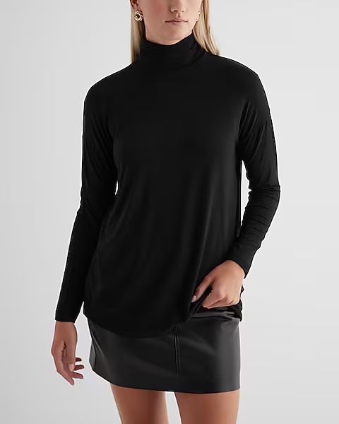 Supersoft Relaxed Turtleneck Long Sleeve Tunic Tee | Express