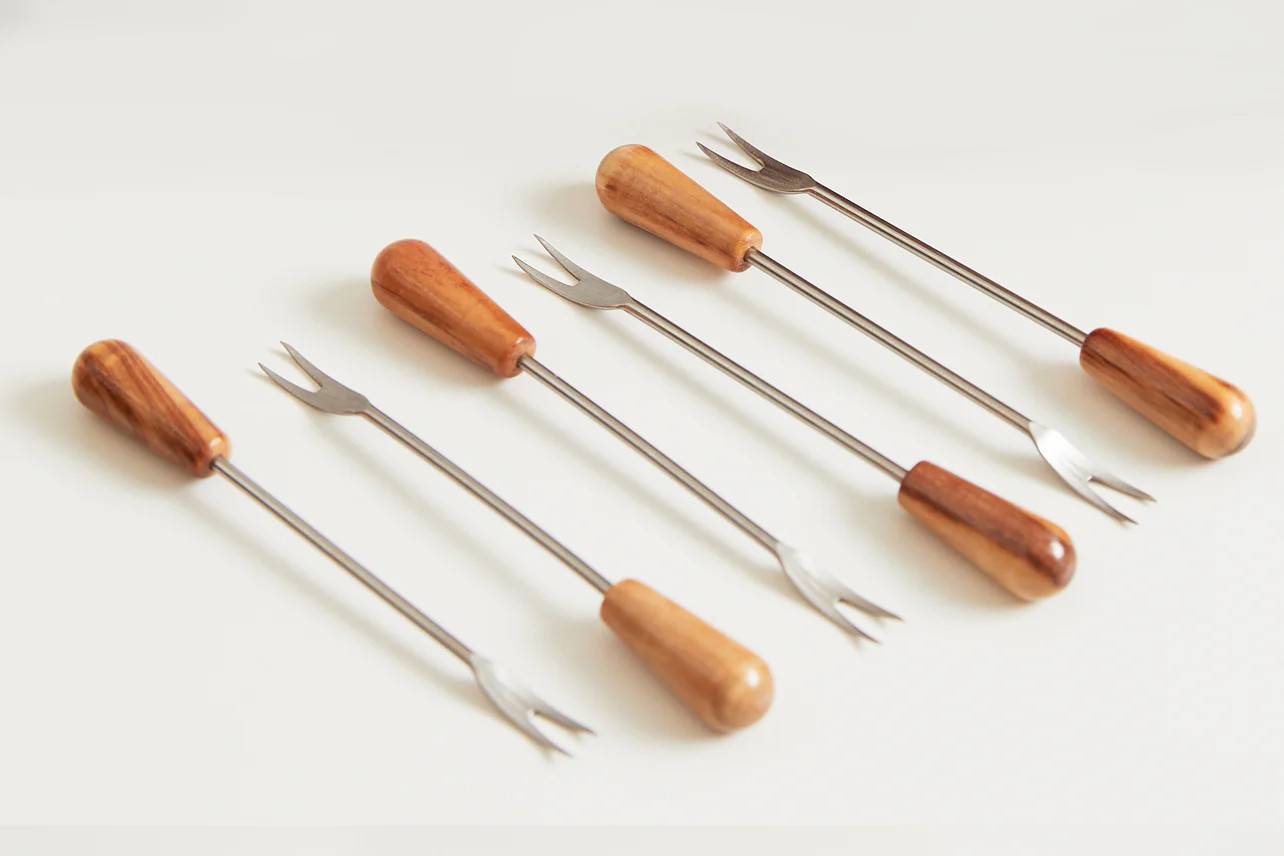 Verve Culture Italian Olivewood Aperitivo Forks - Set of 6 | Verve Culture