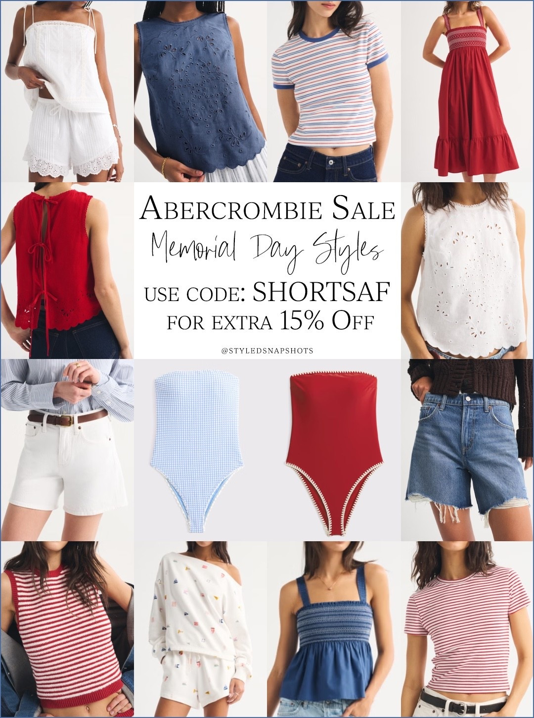 Abercrombie sale!! take an extra 15% off with code SHORTSAF

Memorial Day outfit, 4th of July outfit

#LTKSaleAlert #LTKTravel