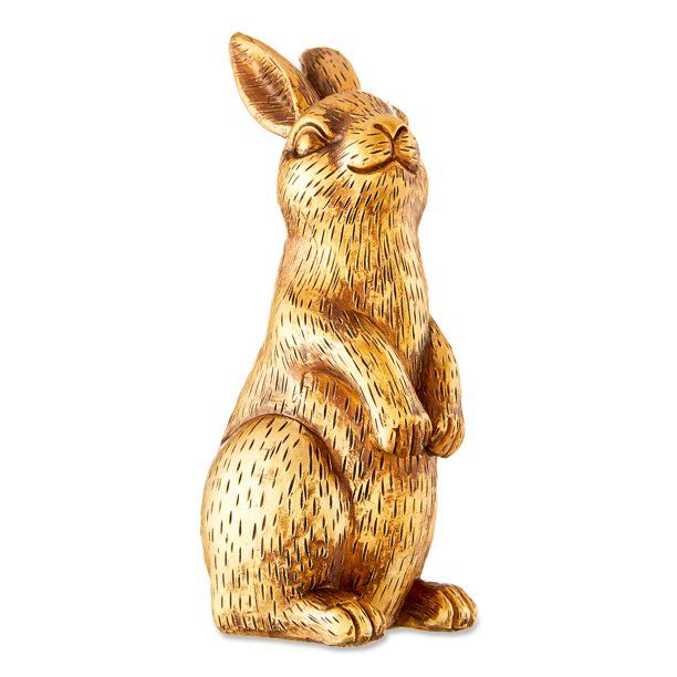 Way To Celebrate Easter Standing Metallic Gold Resin Bunny, 7" | Walmart (US)