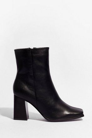 Faux leather square toe block heel Boots | NastyGal (US & CA)
