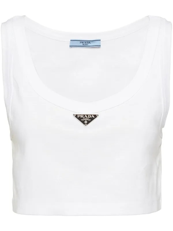 triangle-logo crop top | Farfetch Global
