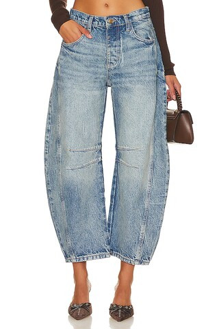 Free People x We The Free Good Luck Mid Rise Barrel in Ultra Light Beam from Revolve.com | Revolve Clothing (Global)