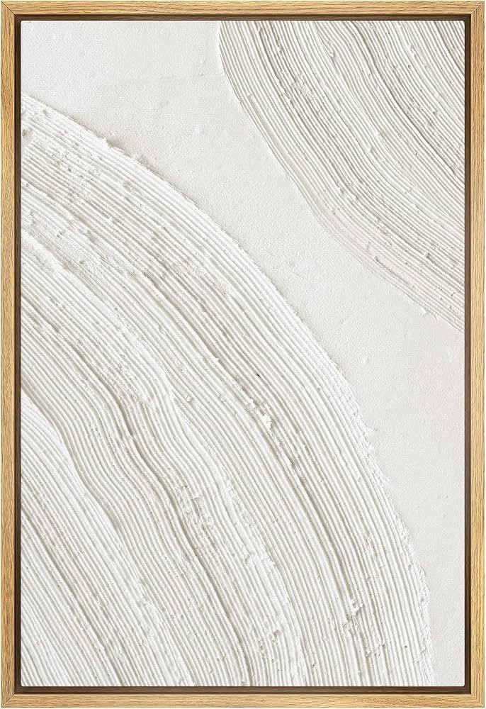 SIGNWIN Framed Canvas Print Wall Art Tan White Minimal Paint Strokes Abstract Shapes Illustration... | Amazon (US)