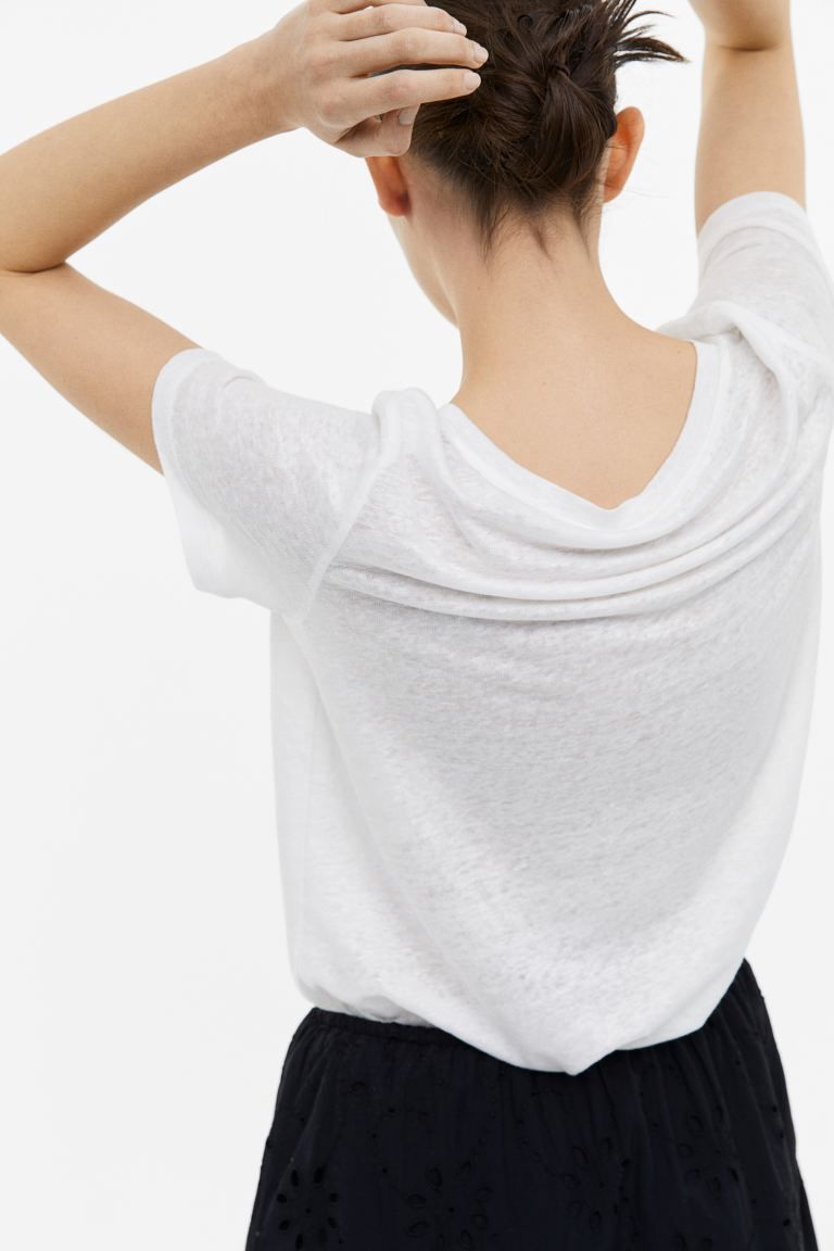 Linen T-shirt | H&M (UK, MY, IN, SG, PH, TW, HK)