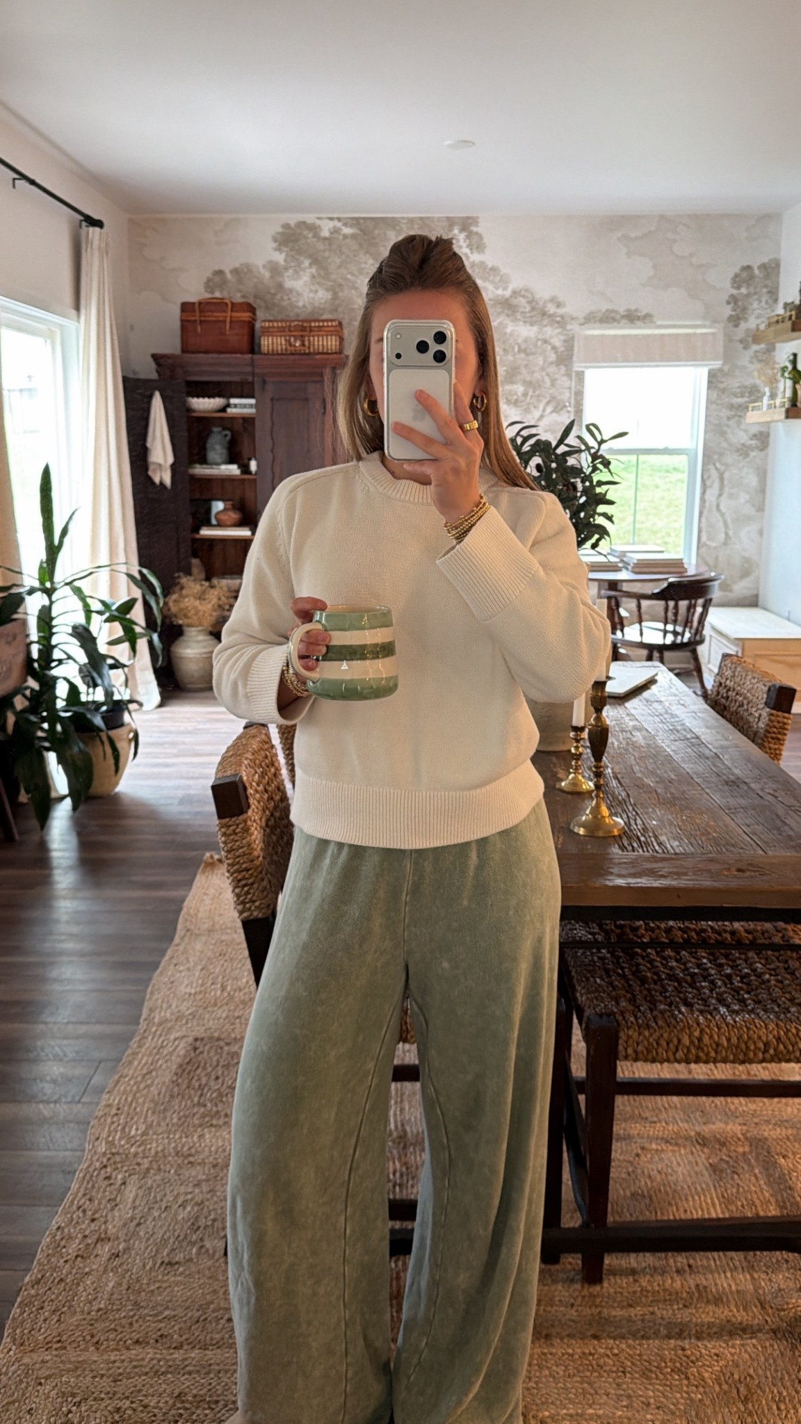 4/13/26 Cozy Morning Lounge Outfit

My kind of slow morning uniform 🤍

Wearing my Aerie lightweight sweatpants (size small) — so comfy and perfect for warmer mornings — paired with this Abercrombie sweater (size small). If you want a more oversized fit, I’d definitely size up!

An easy, cozy combo I’ve been reaching for on repeat ✨

#LTKootd #LTKmorningroutine