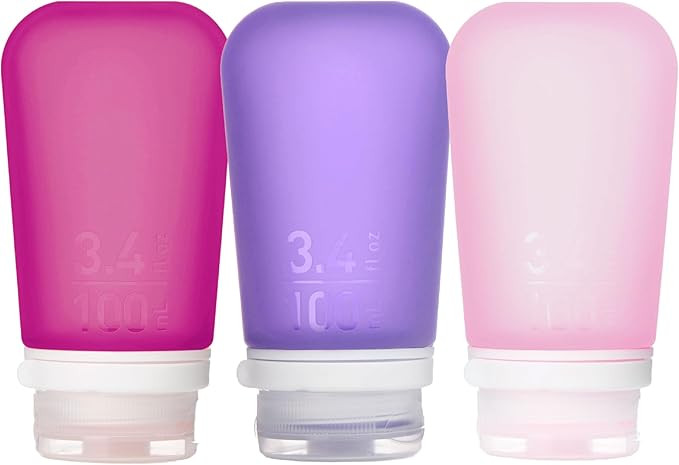 humangear GoToob+ Refillable Silicone Travel Size Bottles with Locking Cap, 3pk Set, Rose/Lilac/M... | Amazon (US)