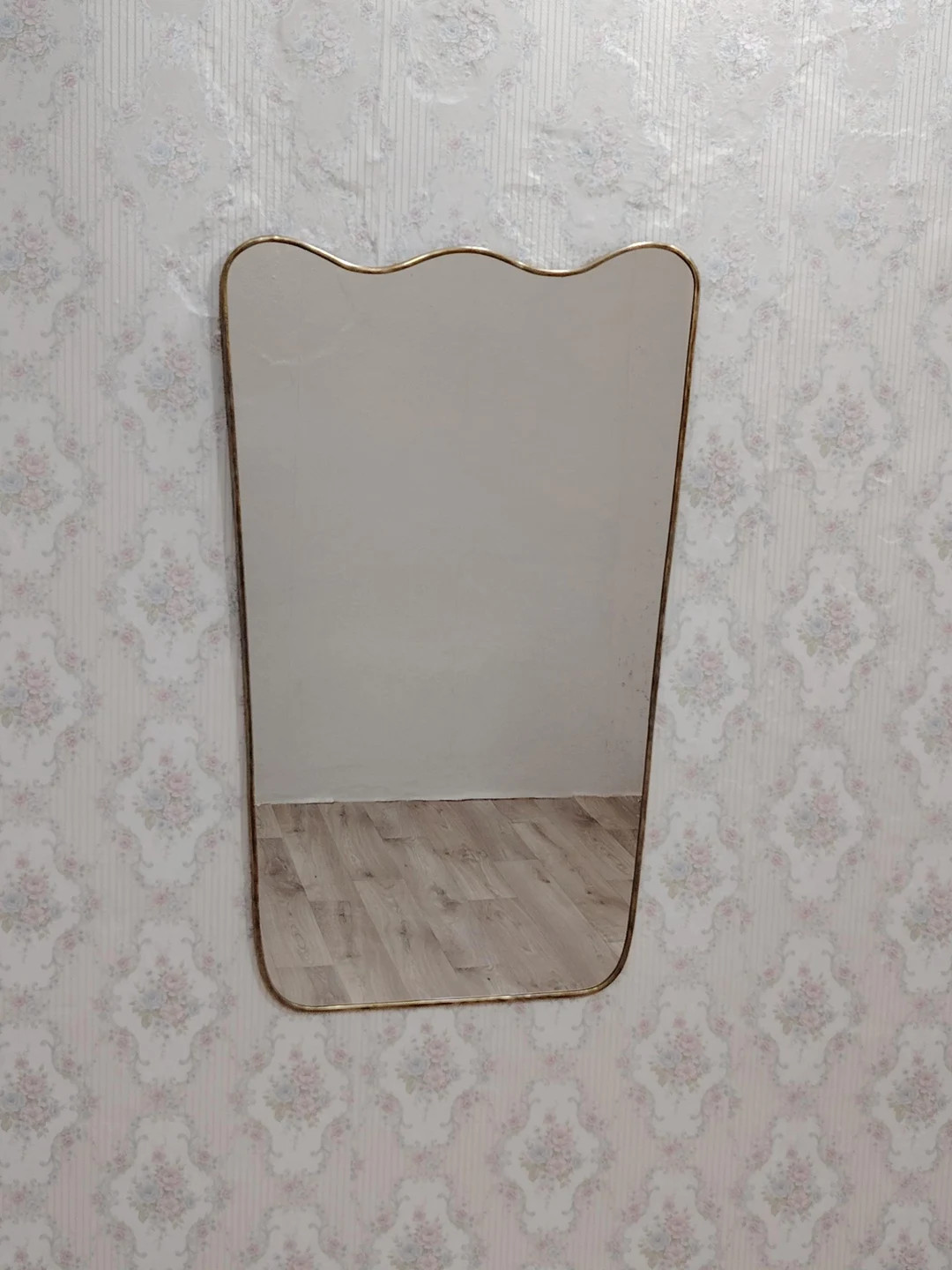 Italian Curved Antiqued Brass Mirror, Butterfly Irregular Mirror, Gold Brass Mirror, Bathroom Mir... | Etsy (US)