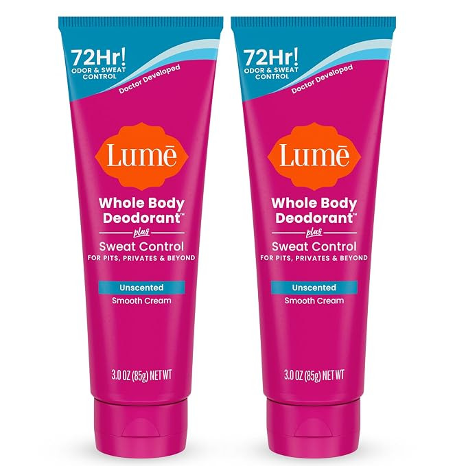 Lume Whole Body Deodorant Plus Sweat Control - Smooth Cream Tube - 72 Hour Odor And Sweat Control... | Amazon (US)
