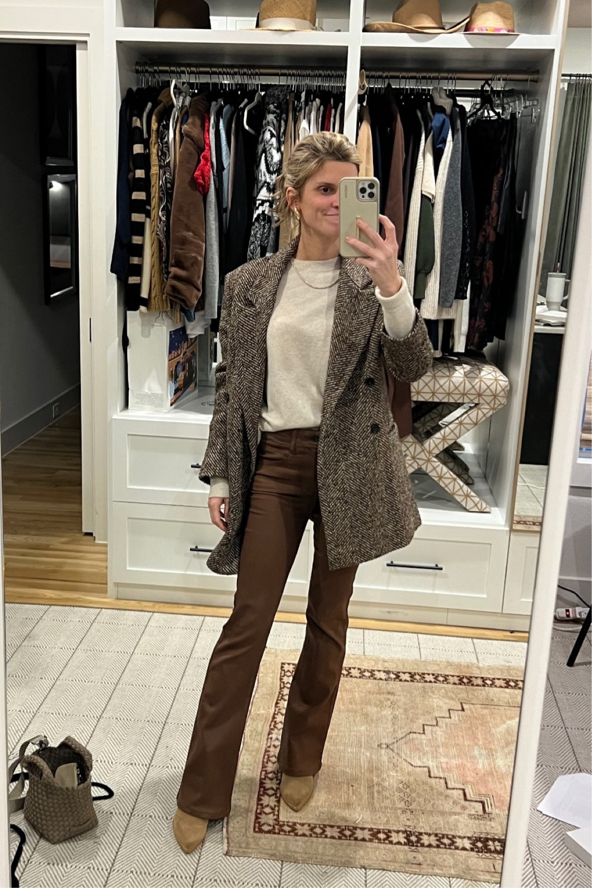 Neutral brown outfit. Blazer old (linked similar)