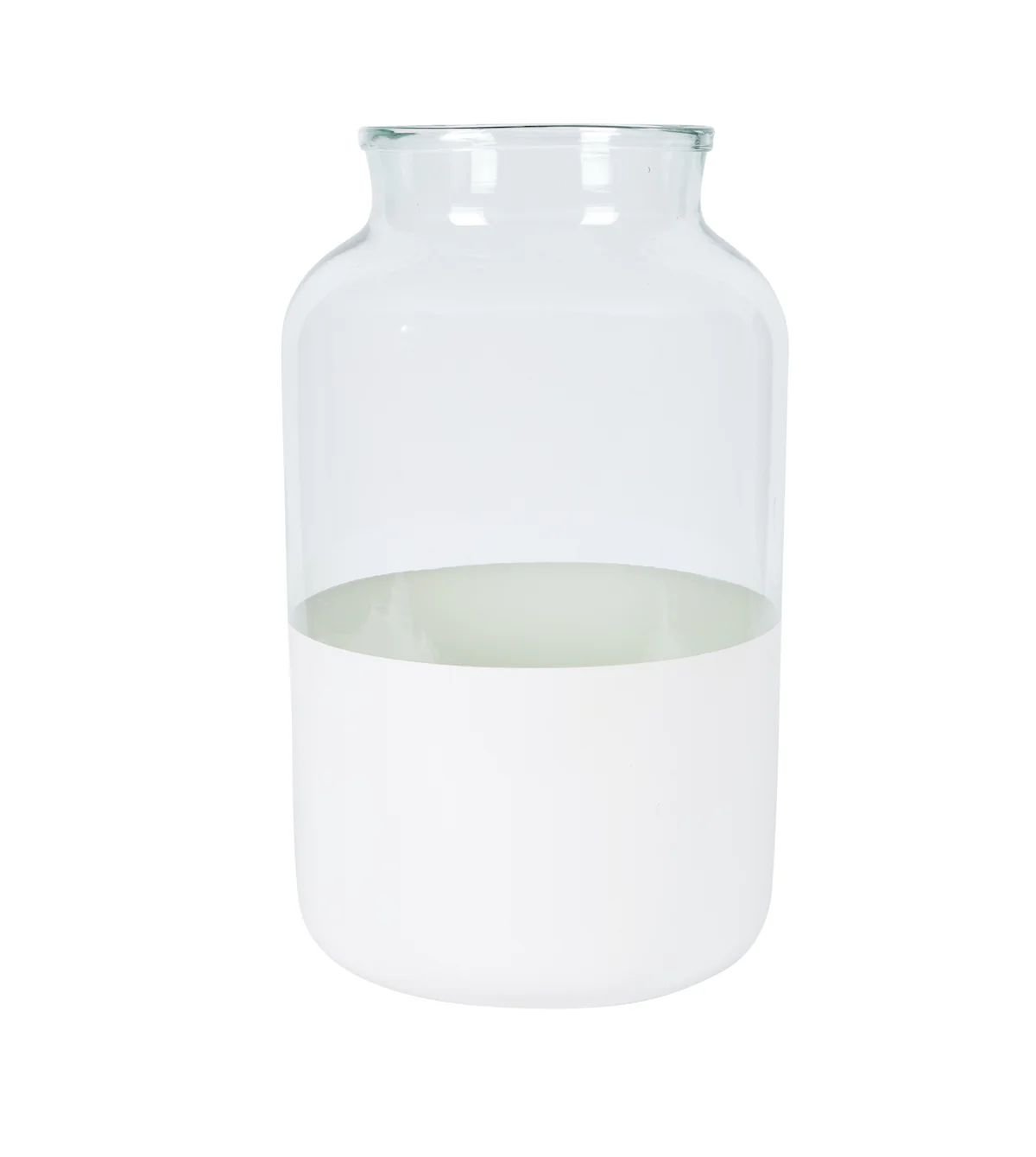 White Colorblock Mason Jar, Large | etúHOME
