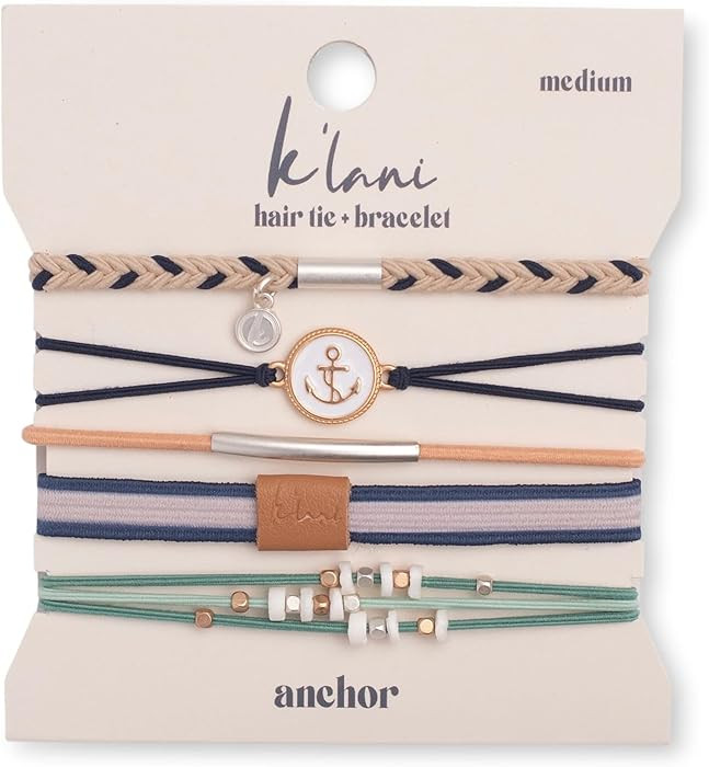 K'lani Anchor Bracelets for Women – Elastic Bracelets and Boho Hair Ties – Cute Hair Ties for... | Amazon (US)