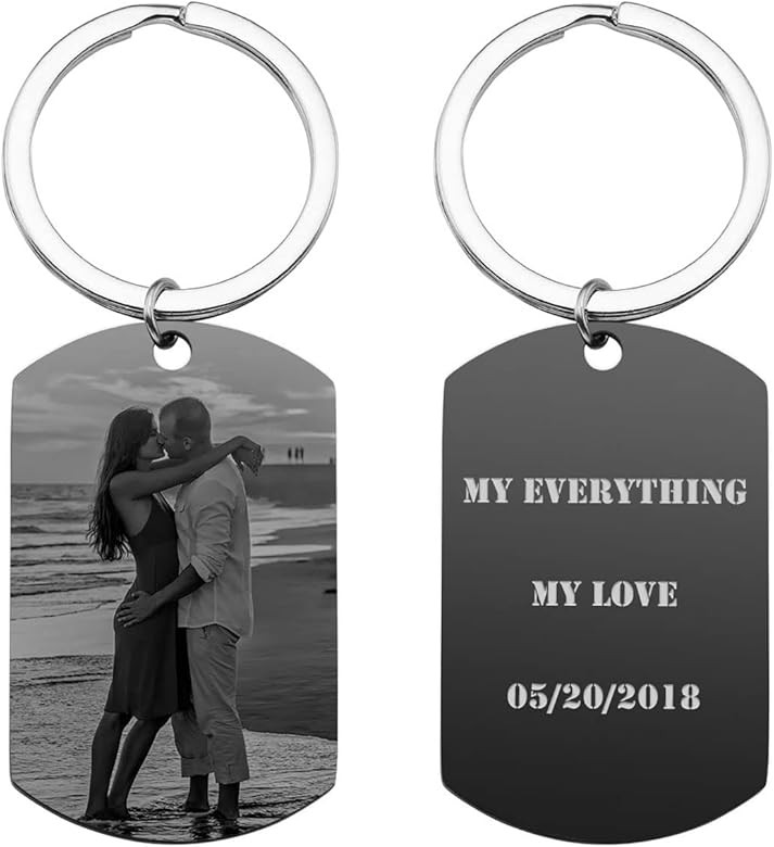 Customized Photo Keychains Free Engraving Picture/Calendar/dog tag Keychain for Wo… | Amazon (US)