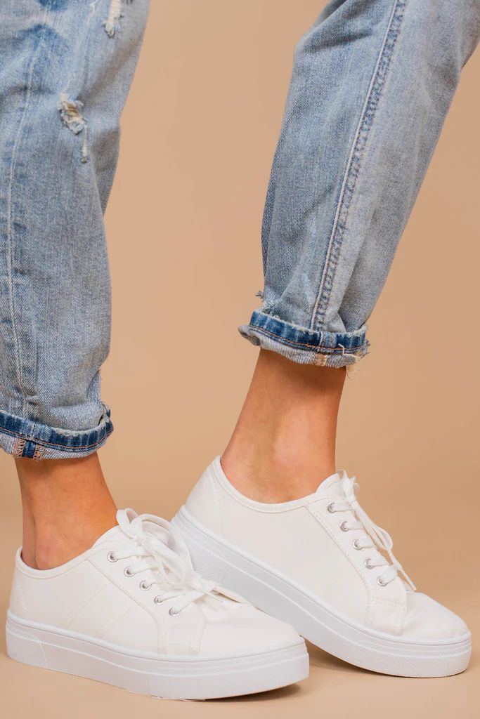 Easy Street White Platform Sneakers | The Mint Julep Boutique