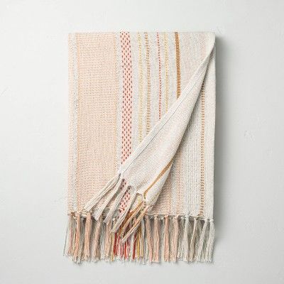 Variegated Stripes Summer Fringe Throw Pink/Yellow - Hearth & Hand™ with Magnolia | Target