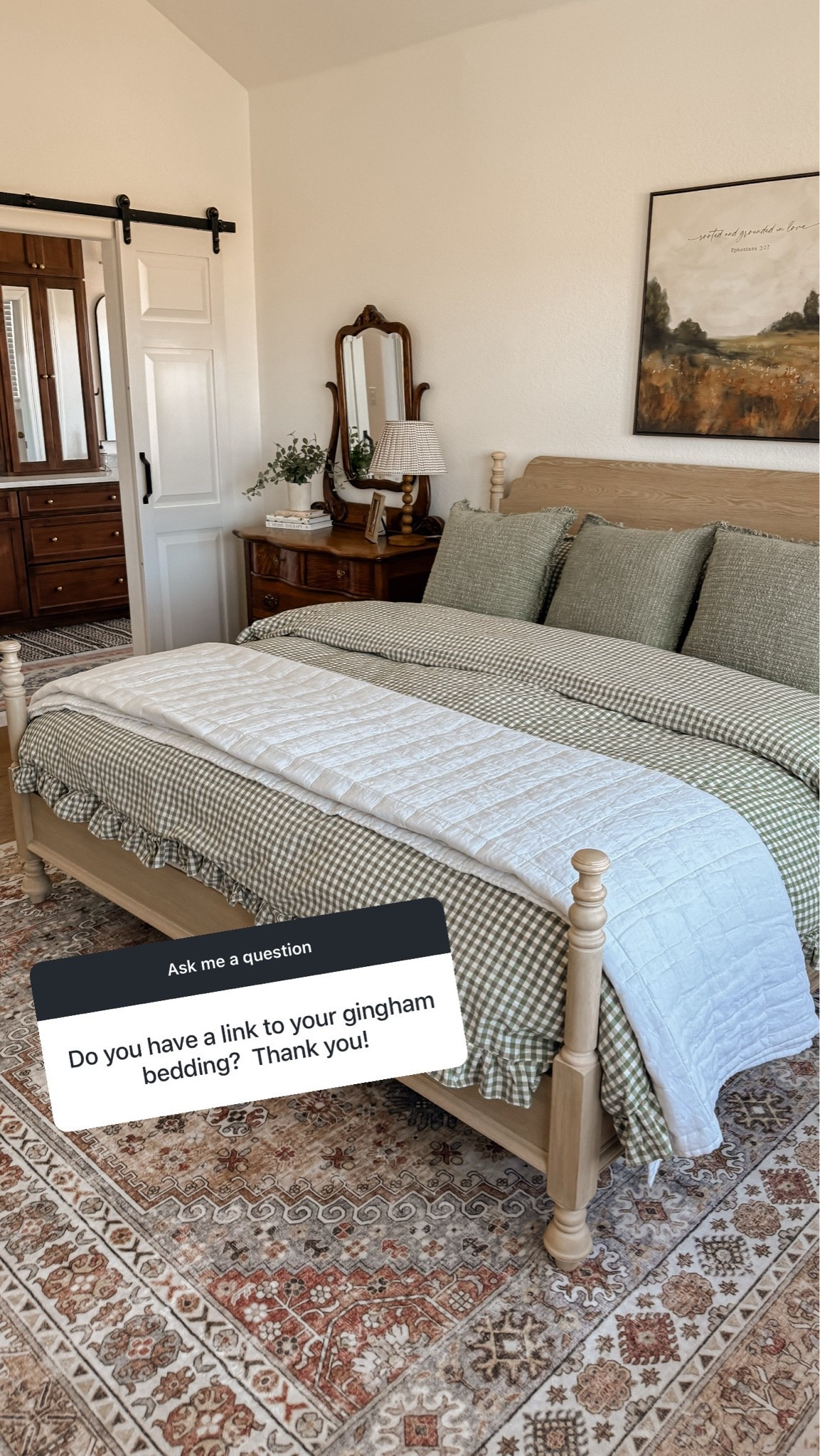 Gingham duvet cover is from Amazon!
