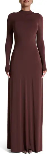 Mock Neck Long Sleeve Maxi Dress | Nordstrom