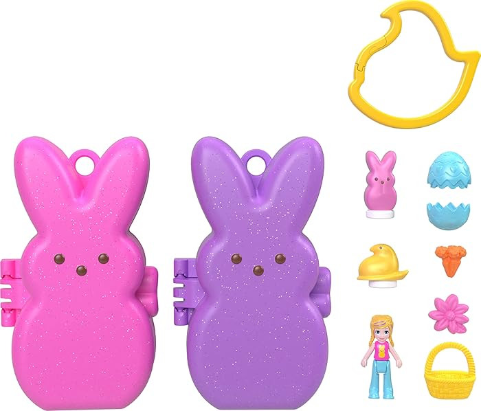 Polly Pocket x Peeps, 6 Micro Dolls & 2 Playsets with 6 Themed Accessories & Clip Keychains, Trav... | Amazon (US)