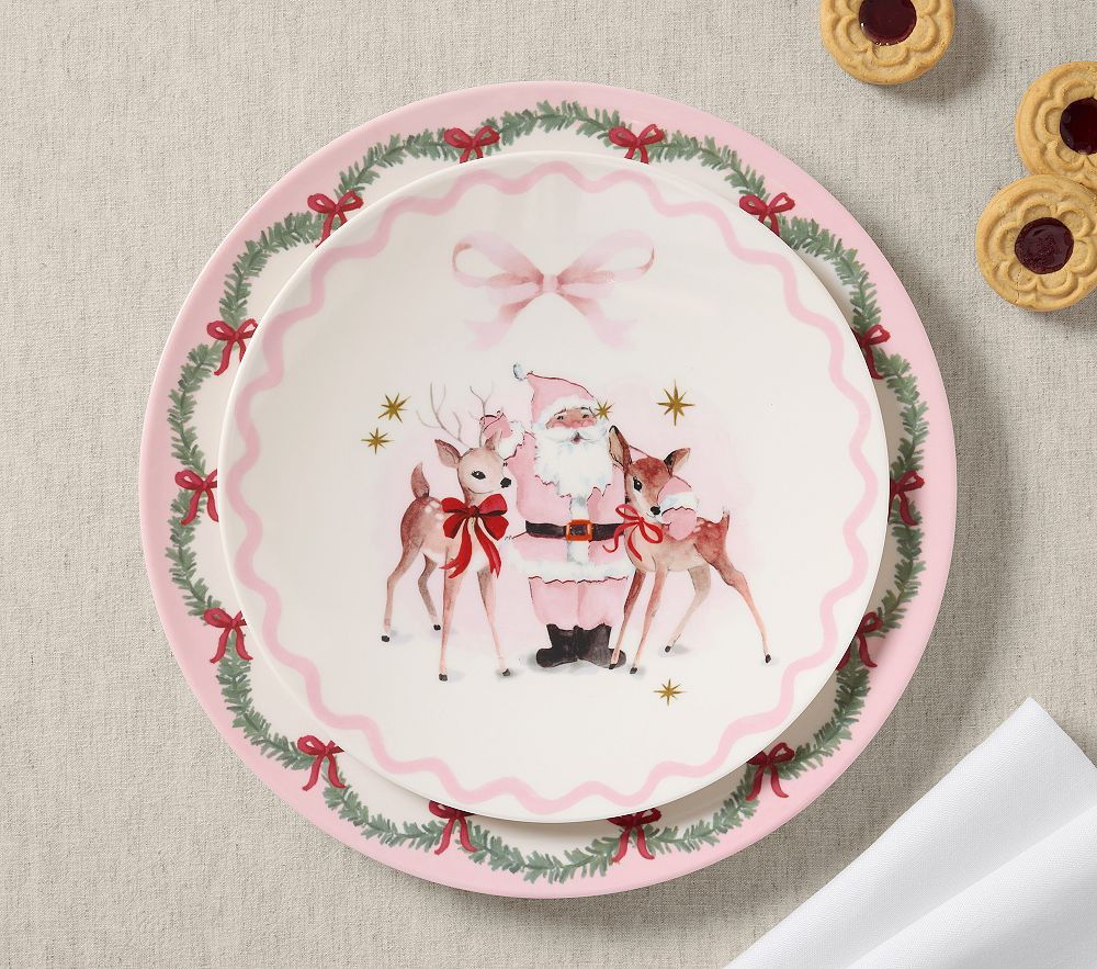 Pink Christmas Melamine Plate | Pottery Barn Kids