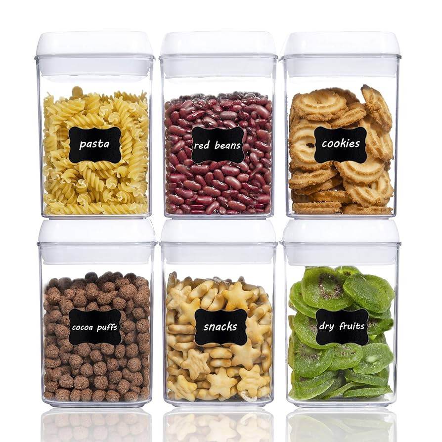 Vtopmart 6 PCS Airtight Food Storage Containers, BPA Free Plastic Snack Containers with Easy Lock... | Amazon (US)