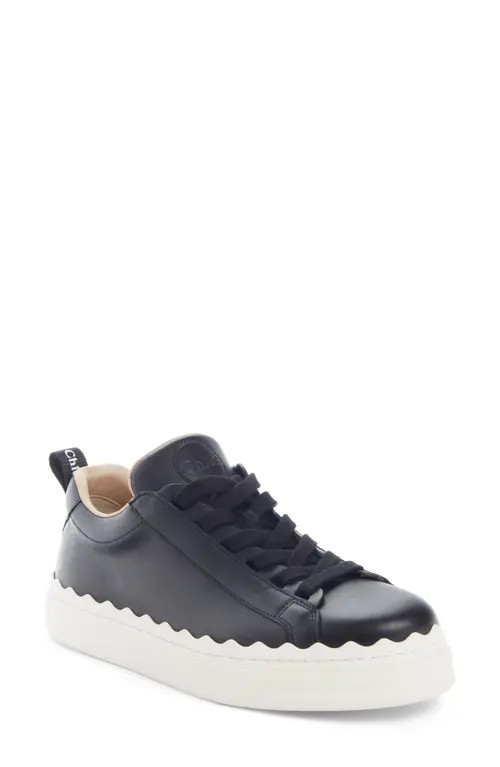 Chloé Lauren Low Top Sneaker in Black at Nordstrom, Size 6Us | Nordstrom