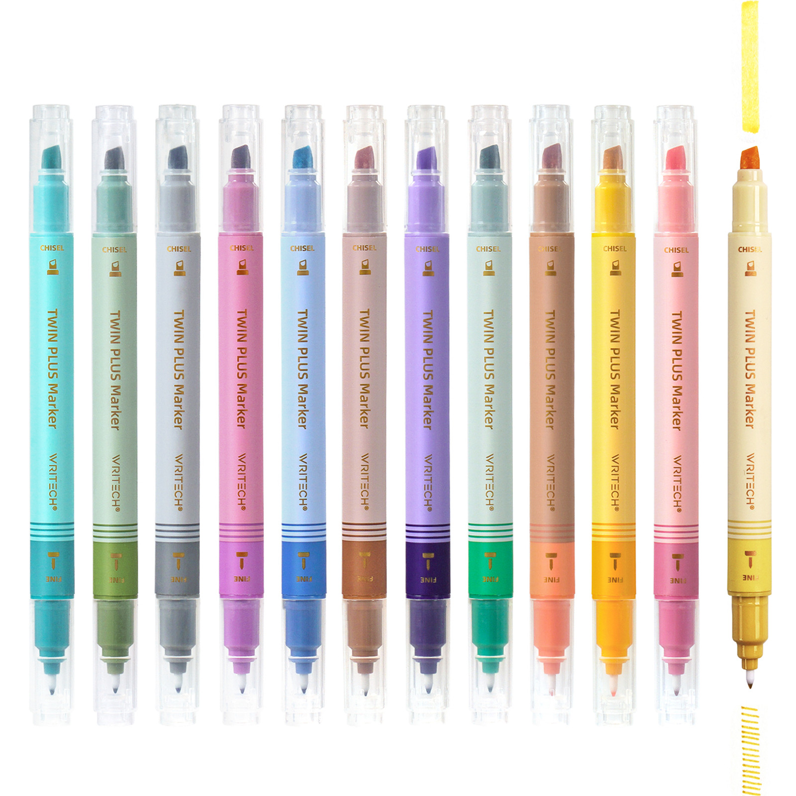 Writech Dual Tip Aesthetic Fine & Chisel Tip Pastel Vintage Highlighter Marker, Assorted Colors 1... | Walmart (US)