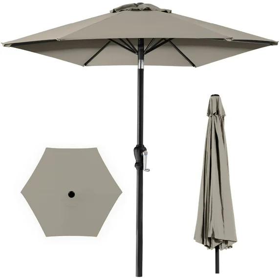 Best Choice Products 10ft Outdoor Steel Market Patio Umbrella w/ Crank, Tilt Push Button, 6 Ribs ... | Walmart (US)