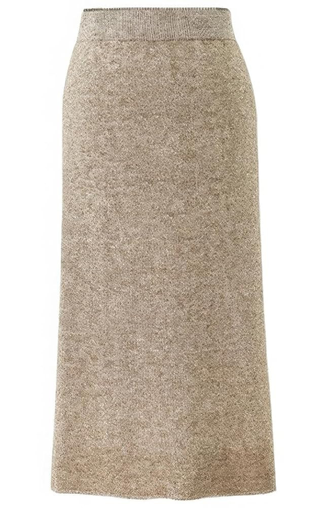 ebossy Women's Winter Warm High Waist Side Slit Wool Blend Long Skirts Rib Knit Stretchy Bodycon ... | Amazon (US)