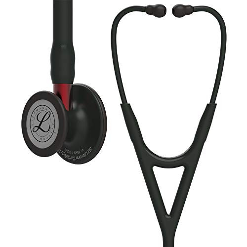 3M Littmann Cardiology IV Diagnostic Stethoscope, 6200, More Than 2X as Loud*, Weighs Less**, Stainless Steel Black-Finish Chestpiece, 27" Black Tube, Red Stem, and Black Headset | Amazon (US)