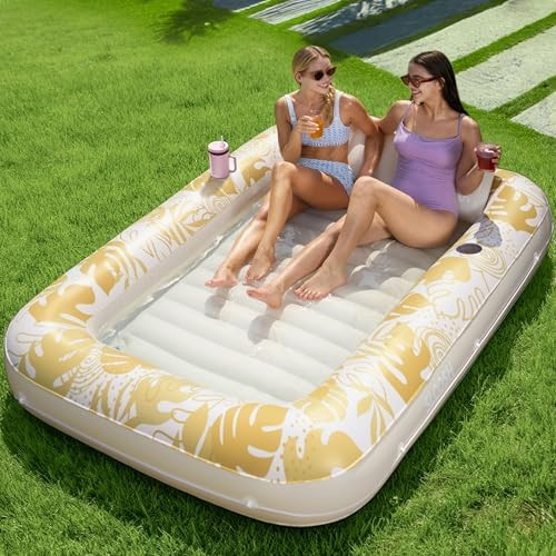 SLOOSH Inflatable Tanning Pool Lounger Float, 85" x 57" Extra Large Pool Floats Adult with Pillow... | Amazon (US)