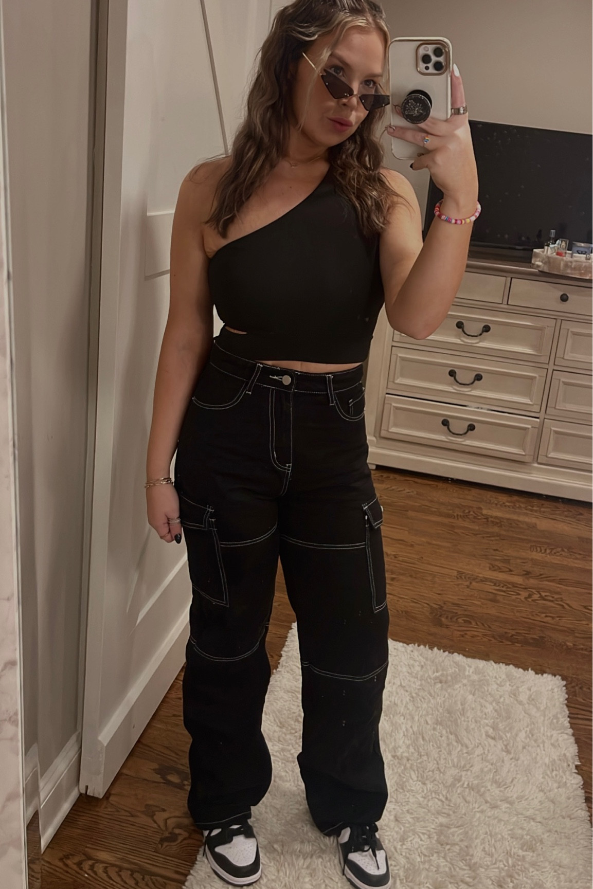 concert black outdoor festival outfit ideas 
for women cargo pants dunks 
#dunks #nikedunks #festivaloutfit #concertoutfit #cargopants #concertidea #femmelesbian #concertbaddie #blackconcertfit #blackfestivaloutfit #dunksandcargos 

#LTKstyletip #LTKbeauty #LTKFind