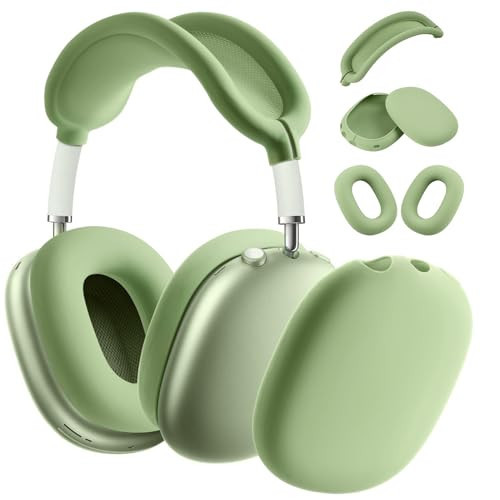Ainiv Silicone Case Covers for AirPods Max, Ear Pad Case Cover Ear Cups Cover, Headband Cover for AirPod Headphones, Anti-Scratch Accessories Soft Silicone Protector for Apple AirPods Max-Green | Amazon (US)