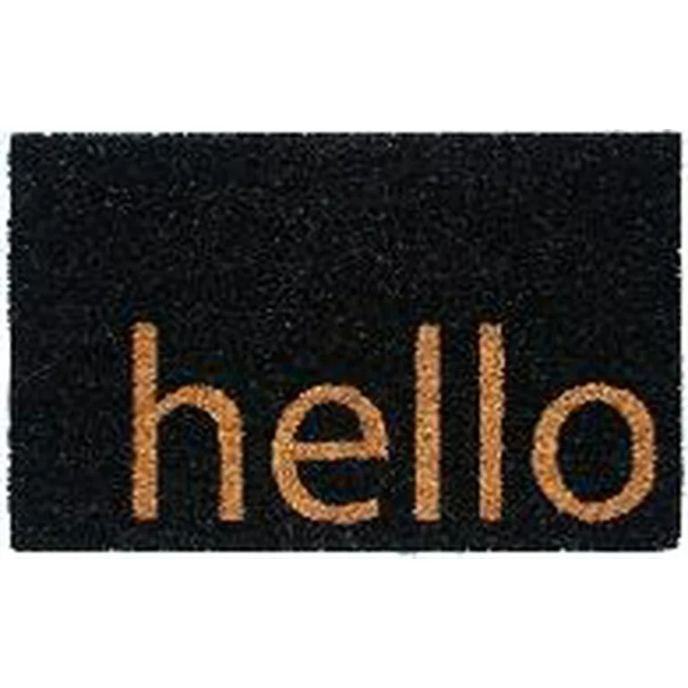 Mainstays Black Hello Coir Doormat 18"X30" | Walmart (US)