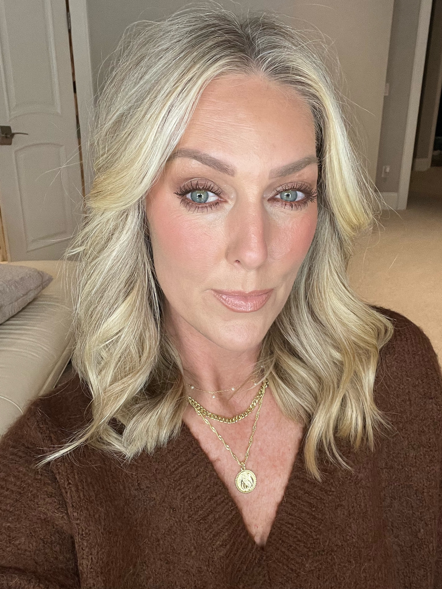 Warm chocolate brown sweater and makeup look to match! 🤎

#LTKU #LTKGiftGuide #LTKSeasonal