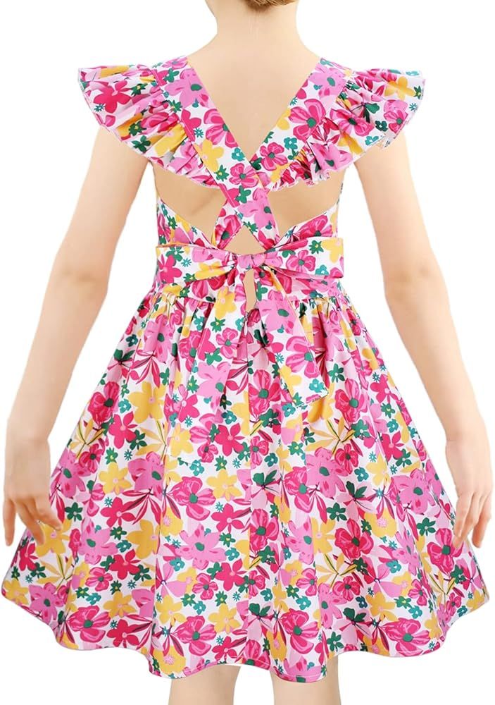 Kid Floral Cotton Girls Dresses Summer Girl Clothes | Amazon (US)