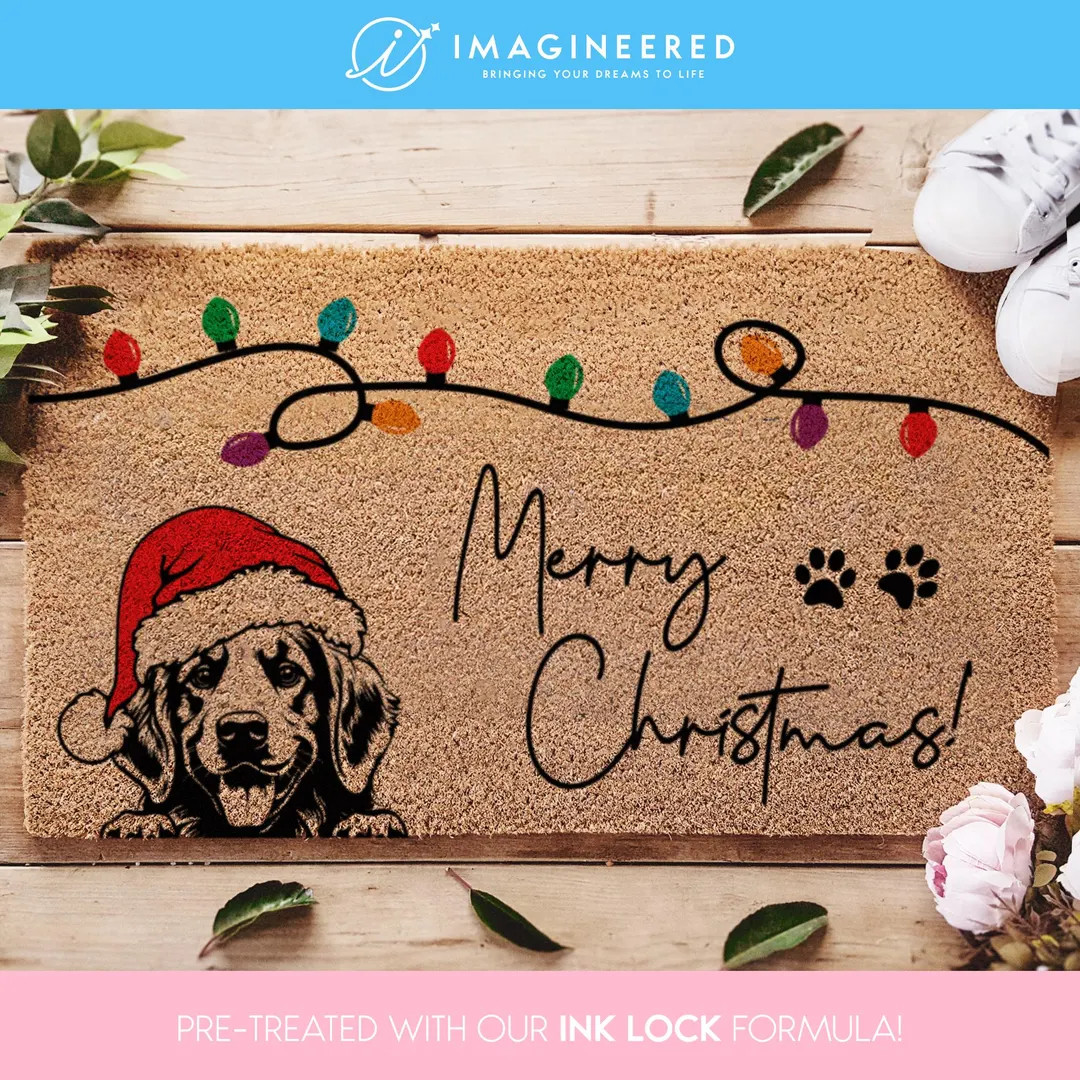 Personalized Christmas Dog Doormat - Custom Christmas Dog Welcome Mat - Funny Dog Merry Christmas... | Etsy (US)
