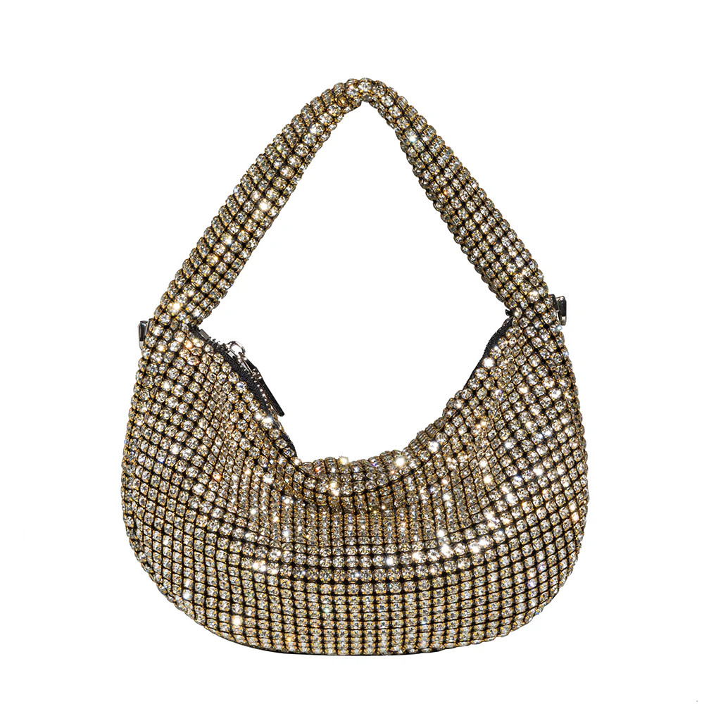 Gold Milly Small Crystal Crossbody Bag | Melie Bianco | Melie Bianco