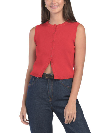 Button Front Knit Vest | TJ Maxx