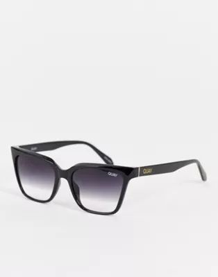 Quay CEO square womens sunglasses in black with gradient lens | ASOS (Global)