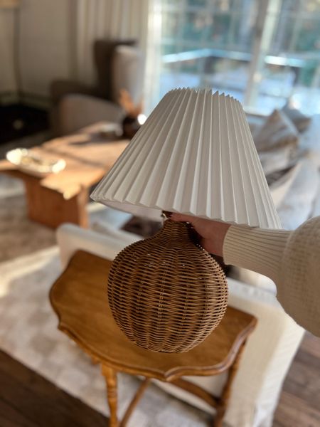 Cute woven lamp with a pleated shade 

#LTKhome