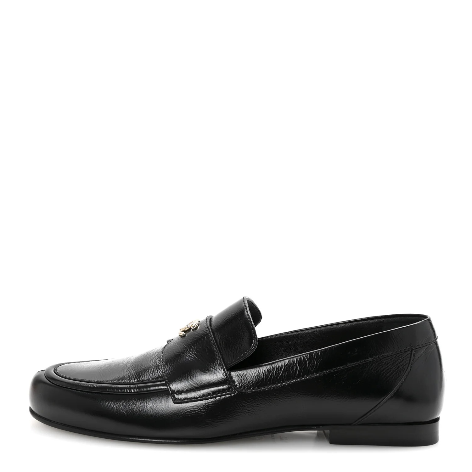 Calfskin CC Moccasin Loafers 38.5 Black | FASHIONPHILE (US)
