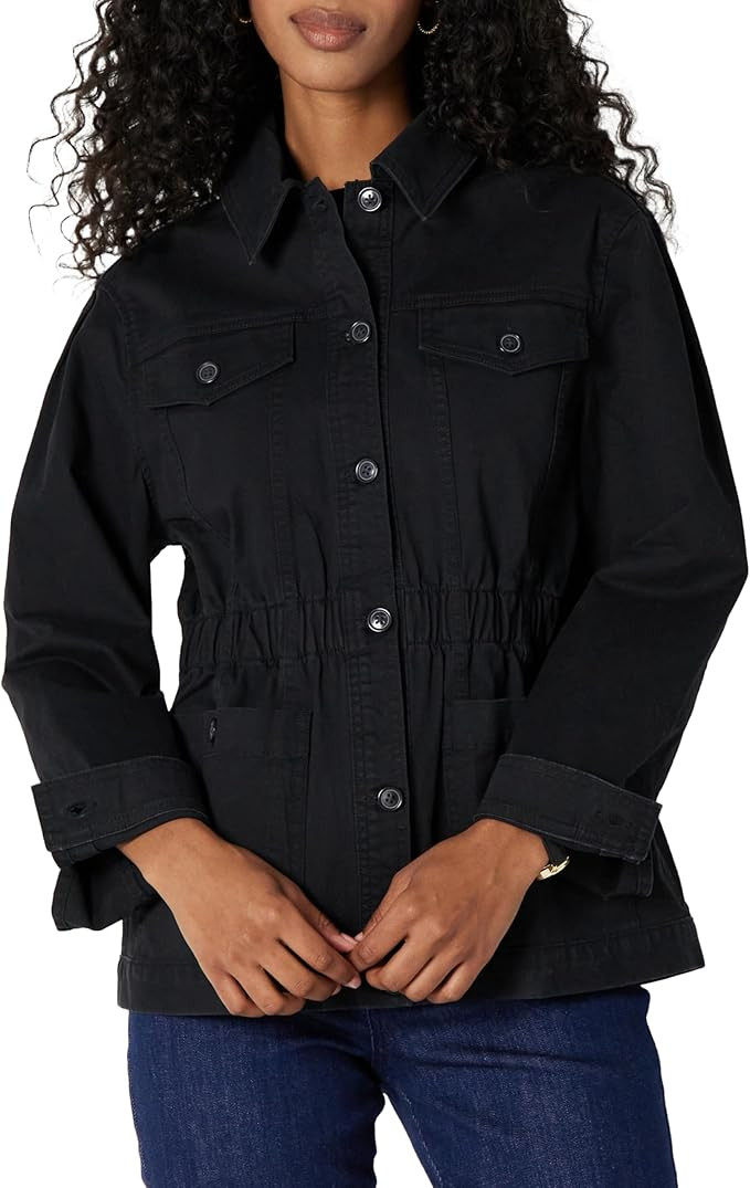 Amazon Essentials Women's Relaxed- Fit Dropped Shoulder Midweight Cotton Twill Jacket | Amazon (US)