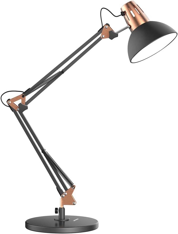 LEPOWER Metal Desk Lamp, Adjustable Goose Neck Architect Table Lamp with On/Off Switch, Swing Arm... | Amazon (US)