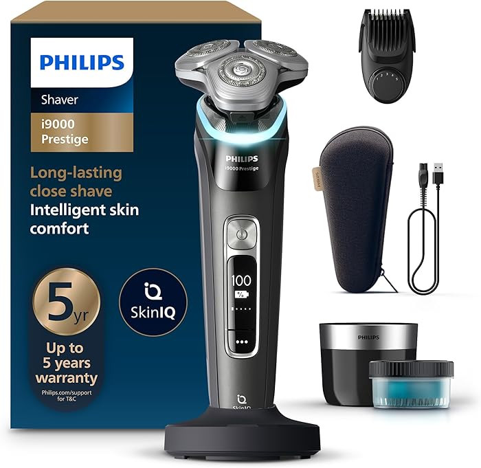 Philips Shaver i9000 Prestige, Wet & Dry Electric Shaver, Ink Black, With Skin IQ Technology, Tri... | Amazon (CA)