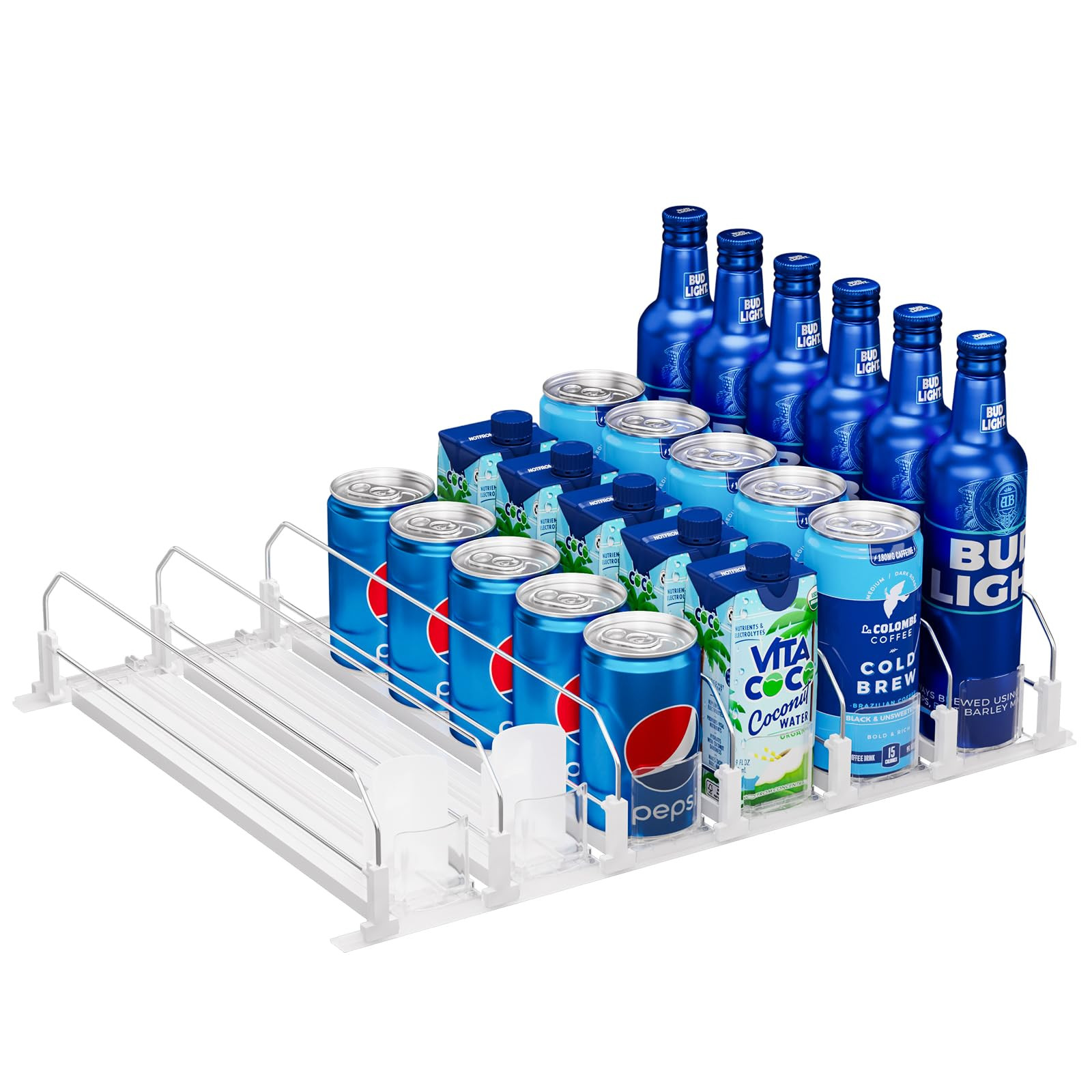 Puricon Drink Organizer for Fridge Pusher Glide, Spring Loaded Fridge Drink Dispenser, Self Pushi... | Amazon (US)